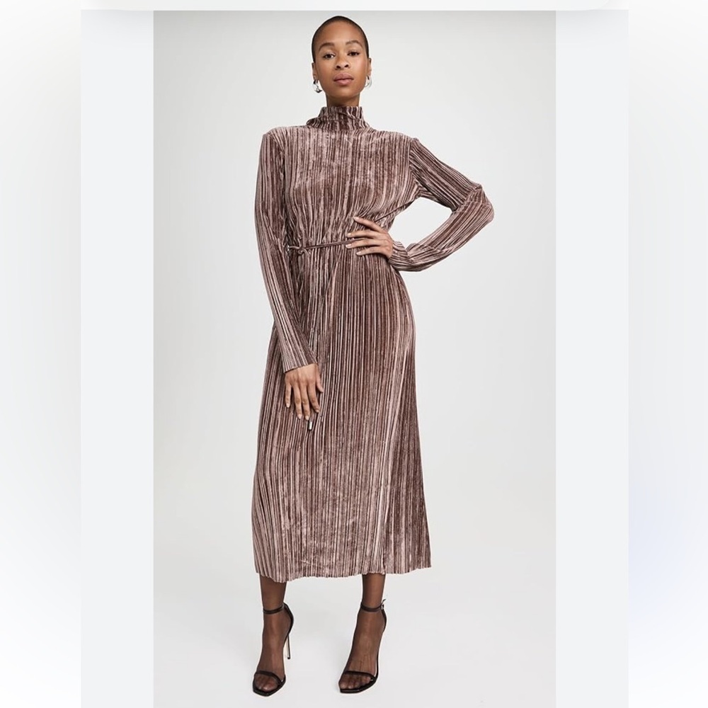 Sabina Musayev Women’s Lattice Velour Turtleneck  Dress